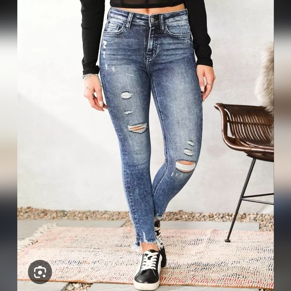 Flying Monkey Denim - Flying Monkey Blue High Rise Ankle Skinny Jeans